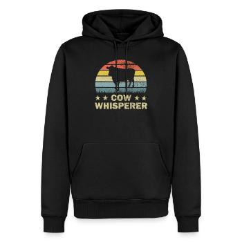 Vache Vaches - Sweat à capuche Premium bio Homme - noir - Devant - Nico (187cm)