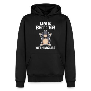 Taupe - Sweat à capuche Premium bio Homme - noir - Devant - Nico (187cm)