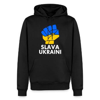Slava ukraini - Männer Premium Bio Hoodie - Schwarz - Vorne - Nico (187cm)