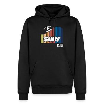 Code de surf (sombre) - Sweat à capuche Premium bio Homme - noir - Devant - Nico (187cm)