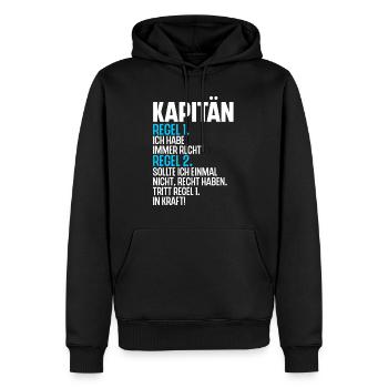 Kapitän Boot Schiff Segeln Segler Segelboot - Männer Premium Bio Hoodie - Schwarz - Vorne - Nico (187cm)