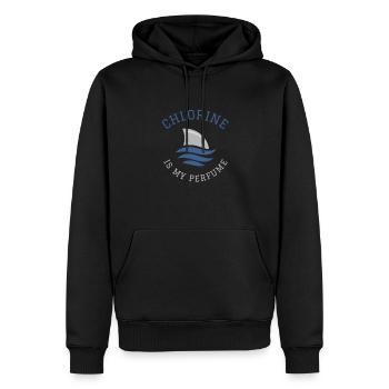 Schwimmen Spruch Lustig Chlorine Is My Perfume - Männer Premium Bio Hoodie - Schwarz - Vorne - Nico (187cm)