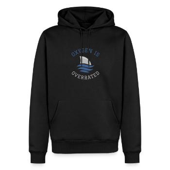 Schwimmen Spruch Lustig Oxygen Is Overrated - Männer Premium Bio Hoodie - Schwarz - Vorne - Nico (187cm)