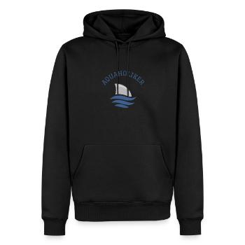 Schwimmen Spruch Lustig Aquaholiker - Männer Premium Bio Hoodie - Schwarz - Vorne - Nico (187cm)