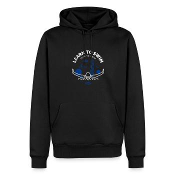 Schwimmlehrer Learn To Swim And Love To Swim - Männer Premium Bio Hoodie - Schwarz - Vorne - Nico (187cm)