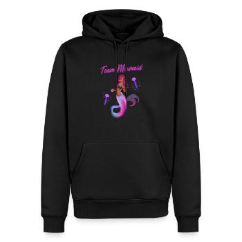 Meerjungfrauen Schwimmen Spruch Team Mermaid - Männer Premium Bio Hoodie - Schwarz - Vorne - Nico (187cm)