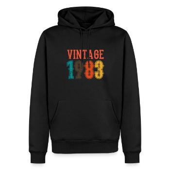 Geburtstag Papa Vintage 1983 - Männer Premium Bio Hoodie - Schwarz - Vorne - Nico (187cm)