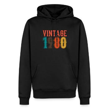 Geburtstag Papa Vintage 1980 - Männer Premium Bio Hoodie - Schwarz - Vorne - Nico (187cm)