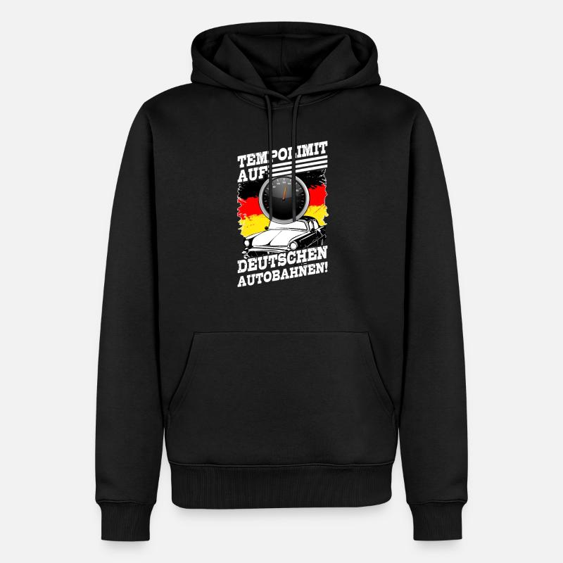 Autobahn Tempolimit Tempolimit Auf Deutschen - Männer Premium Bio Hoodie - Schwarz