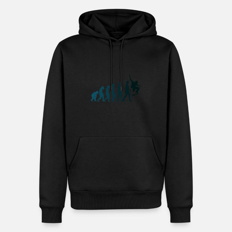 Skateboarder Skateboard Evolution - Männer Premium Bio Hoodie - Schwarz