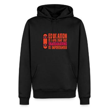 Skateboarder disant que l’éducation Lustig est importante - Sweat à capuche Premium bio Homme - noir - Devant - Nico (187cm)