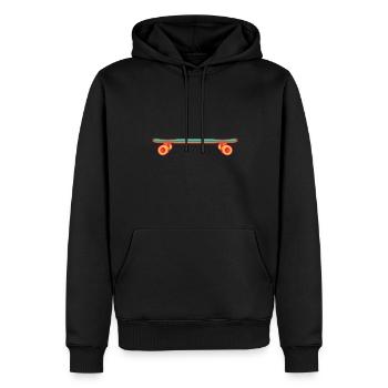 Skateboard Retro Longboard Vintage - Männer Premium Bio Hoodie - Schwarz - Vorne - Nico (187cm)