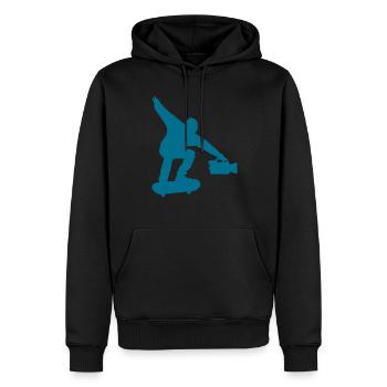Skateboarder Skateboard Cinéaste - Sweat à capuche Premium bio Homme - noir - Devant - Nico (187cm)