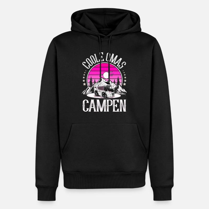 Camping Camper Campen Coole Omas - Männer Premium Bio Hoodie - Schwarz