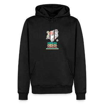 Abigail Vorname Namensgeschenk Süßes Einhorn - Männer Premium Bio Hoodie - Schwarz - Vorne - Nico (187cm)