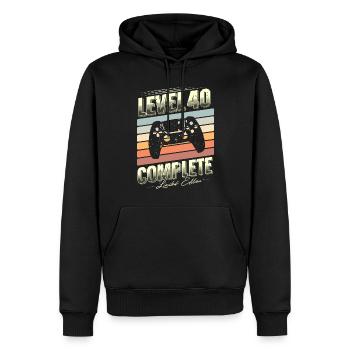 40th Birthday Level 40 Édition limitée complète - Sweat à capuche Premium bio Homme - noir - Devant - Nico (187cm)