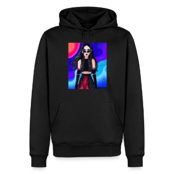 Goth Anime Girl Goth Girl années 80 - Sweat à capuche Premium bio Homme - noir - Devant - Nico (187cm)