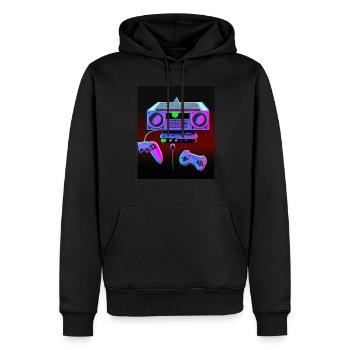 Vaporwave Aesthetic Retro Gaming Konsole - Männer Premium Bio Hoodie - Schwarz - Vorne - Nico (187cm)