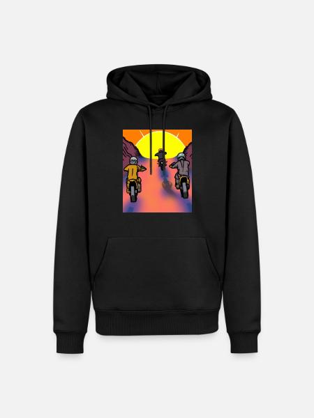 Vaporwave Aesthetic Sunset Mountains - Men’s Premium Organic Hoodie - black