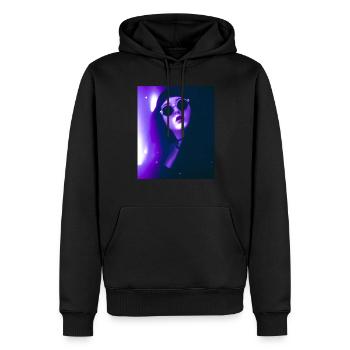Goth Vaporwave Sexy Goth Girl Mit Dunkler Brille - Männer Premium Bio Hoodie - Schwarz - Vorne - Nico (187cm)