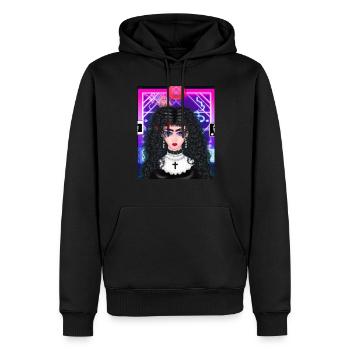 Goth Anime Vaporwave Mignon Creepy Goth Girl - Sweat à capuche Premium bio Homme - noir - Devant - Nico (187cm)