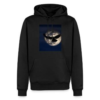 Amoureux gothique gothique goth Ombre d’un oiseau de proie - Sweat à capuche Premium bio Homme - noir - Devant - Nico (187cm)