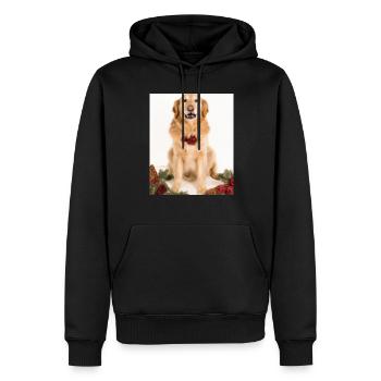 Couronne de l’Avent Golden Retriever des chiens de Noël - Sweat à capuche Premium bio Homme - noir - Devant - Nico (187cm)