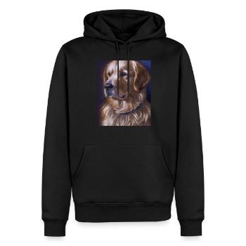 Golden Retriever Portrait Vincent Van Gogh Style - Sweat à capuche Premium bio Homme - noir - Devant - Nico (187cm)