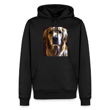 Golden Retriever Portrait Vincent Van Gogh Style - Sweat à capuche Premium bio Homme - noir - Devant - Nico (187cm)