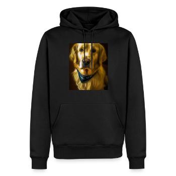Golden Retriever Portrait Vincent Van Gogh Style - Sweat à capuche Premium bio Homme - noir - Devant - Nico (187cm)