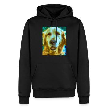 Golden Retriever Portrait Vincent Van Gogh Style - Sweat à capuche Premium bio Homme - noir - Devant - Nico (187cm)