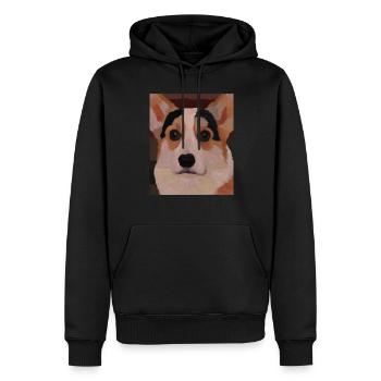 Corgi Portrait Kubismus Hund - Männer Premium Bio Hoodie - Schwarz - Vorne - Nico (187cm)