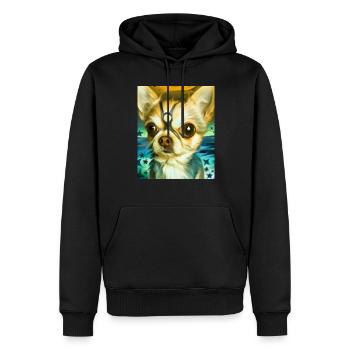 Chihuahua Portrait Vincent Van Gogh Style Chien - Sweat à capuche Premium bio Homme - noir - Devant - Nico (187cm)