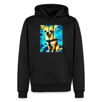 Chihuahua Portrait Vincent Van Gogh Style Chien - Sweat à capuche Premium bio Homme - noir - Devant - Nico (187cm)