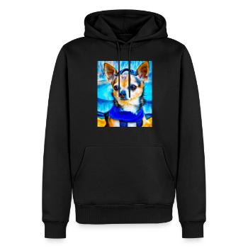 Chihuahua Portrait Vincent Van Gogh Style Chien - Sweat à capuche Premium bio Homme - noir - Devant - Nico (187cm)