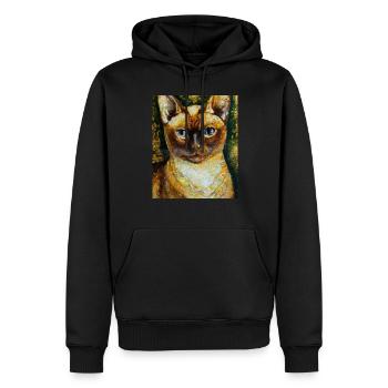 Siam Katzen Portrait Gustav Klimt Style Katze - Männer Premium Bio Hoodie - Schwarz - Vorne - Nico (187cm)