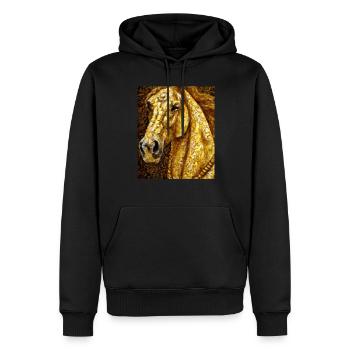 Pferde Portrait Pferd Gustav Klimt Style - Männer Premium Bio Hoodie - Schwarz - Vorne - Nico (187cm)