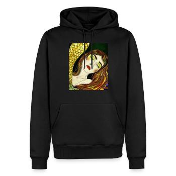 Meerjungfrau Portrait Gustav Klimt Style - Männer Premium Bio Hoodie - Schwarz - Vorne - Nico (187cm)