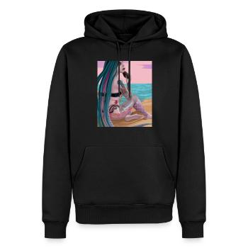 Mermaid Tattoo Retro Goth Girl Beach Mer - Sweat à capuche Premium bio Homme - noir - Devant - Nico (187cm)