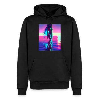 Meerjungfrau Portrait 80s Retro - Männer Premium Bio Hoodie - Schwarz - Vorne - Nico (187cm)