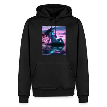 Meerjungfrau Portrait 80s Retro - Männer Premium Bio Hoodie - Schwarz - Vorne - Nico (187cm)