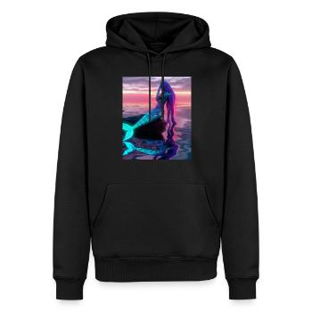 Meerjungfrau Portrait 80s Retro - Männer Premium Bio Hoodie - Schwarz - Vorne - Nico (187cm)