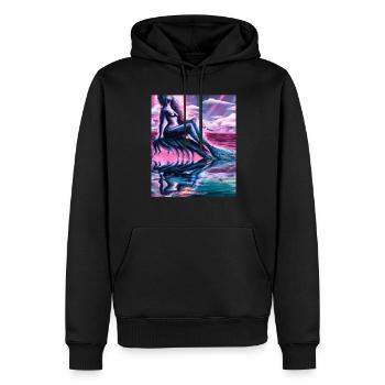 Meerjungfrau Portrait 80s Retro - Männer Premium Bio Hoodie - Schwarz - Vorne - Nico (187cm)