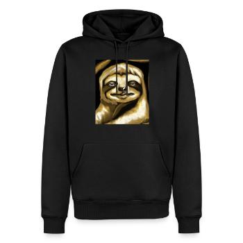 Faultier Portrait Lustig Kubismus Gustav Klimt - Männer Premium Bio Hoodie - Schwarz - Vorne - Nico (187cm)