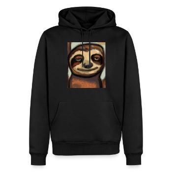 Faultier Portrait Lustig Kubismus - Männer Premium Bio Hoodie - Schwarz - Vorne - Nico (187cm)