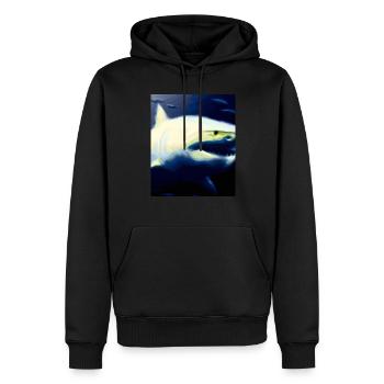 Grand Requin Blanc Vincent Van Gogh Style - Sweat à capuche Premium bio Homme - noir - Devant - Nico (187cm)