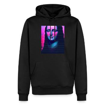 Vaporwave Portrait esthétique d’une femme - Sweat à capuche Premium bio Homme - noir - Devant - Nico (187cm)