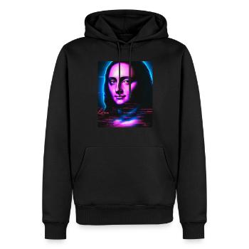 Vaporwave Portrait esthétique d’une femme - Sweat à capuche Premium bio Homme - noir - Devant - Nico (187cm)