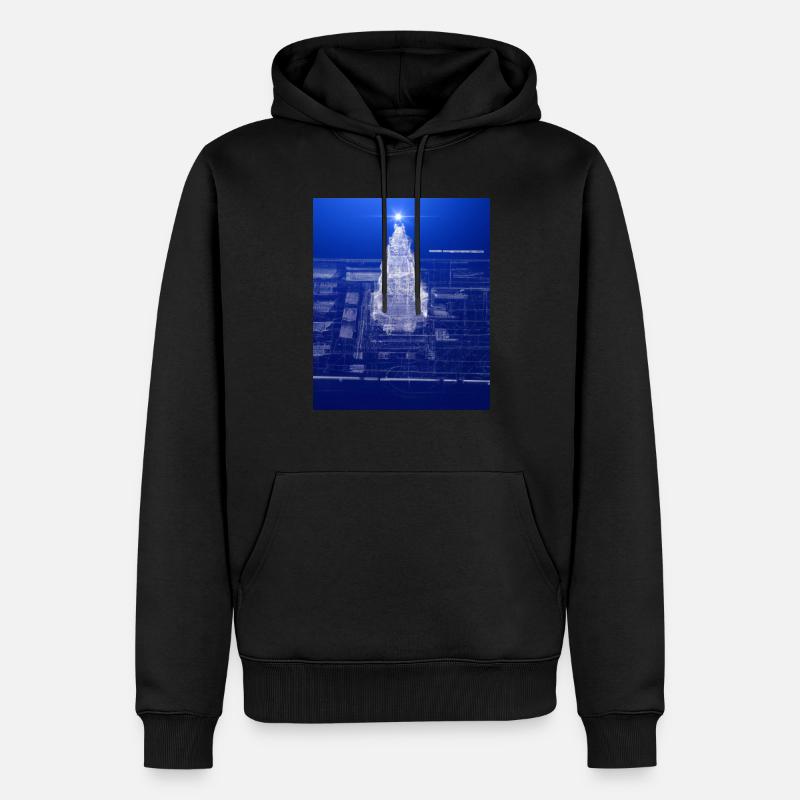 Weihnachten Weihnachtsbaum Schematic Blaupause - Männer Premium Bio Hoodie - Schwarz