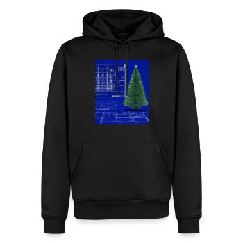 Weihnachten Weihnachtsbaum Schematic Blaupause - Männer Premium Bio Hoodie - Schwarz - Vorne - Nico (187cm)